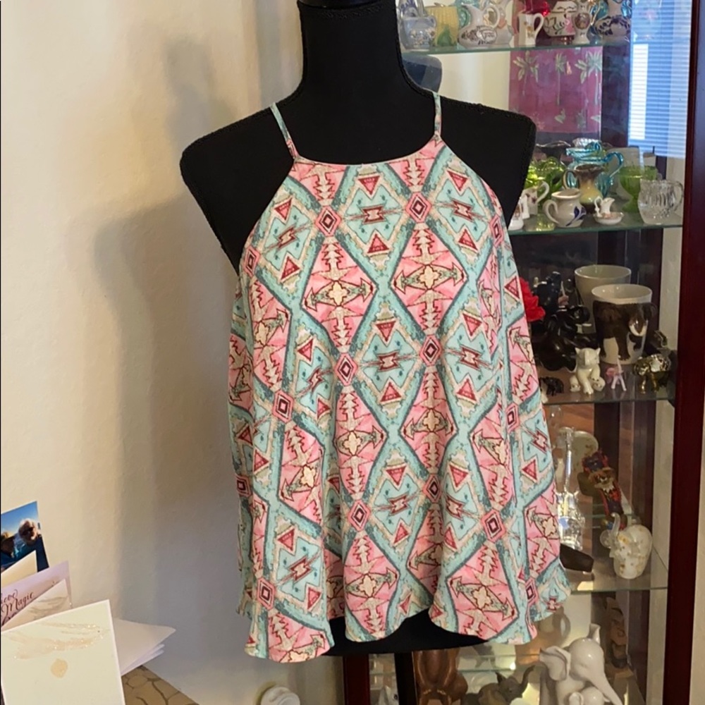 Flirty n Cute Southwestern print top, Plus Sz S